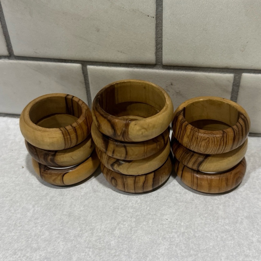 Napkin Ring holders - Set Of 10 - Natural Wood - Handmade. - Picture 5 of 5
